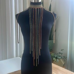 ASOS Edition multi gem body chain